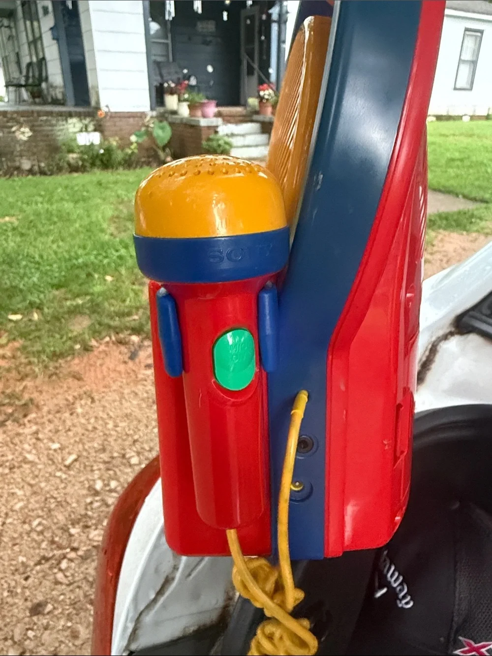 Vintage Sony Portable Kids Cassette Player in Red, Yellow and Blue